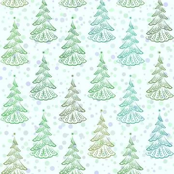 Christmas Trees, Seamless Stock Illustration