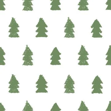 Christmas trees seamless pattern Stock Illustration