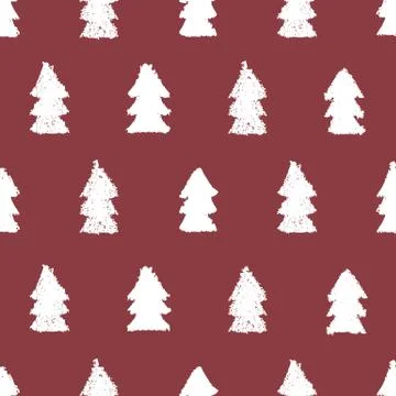 Christmas trees seamless pattern Stock Illustration