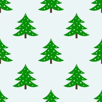 Christmas trees seamless pattern Stock Illustration