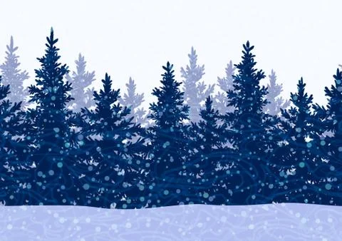 Christmas Trees, Seamless Pattern Stock Illustration