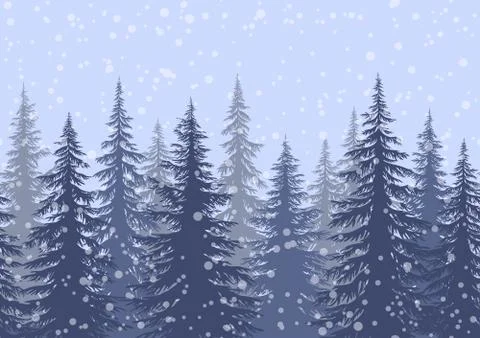 Christmas Trees, Seamless Pattern Stock Illustration