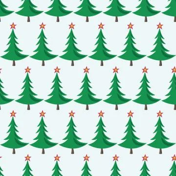 Christmas trees seamless pattern Stock Illustration