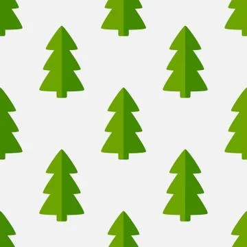 Christmas trees seamless pattern. Vector illustration. Stock Illustration