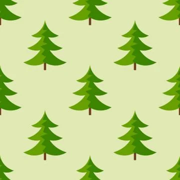 Christmas trees seamless pattern. Vector illustration. Stock Illustration