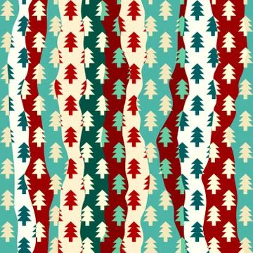 Christmas trees seamless pattern. Vector Illustration. イラスト素材