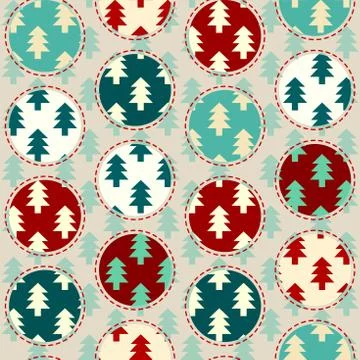 Christmas trees seamless pattern. Vector Illustration. Illustrazione stock