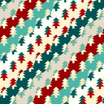 Christmas trees seamless pattern. Vector Illustration. Stock Illustration