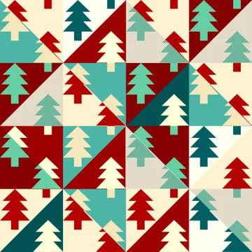 Christmas trees seamless pattern. Vector Illustration. Illustrazione stock