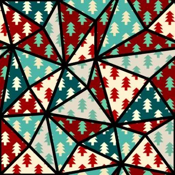 Christmas trees seamless pattern. Vector Illustration. Illustrazione stock