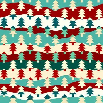 Christmas trees seamless pattern. Vector Illustration. イラスト素材
