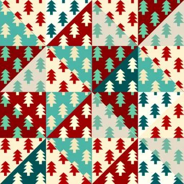 Christmas trees seamless pattern. Vector Illustration. Stockillustratie