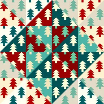 Christmas trees seamless pattern. Vector Illustration. Stockillustratie