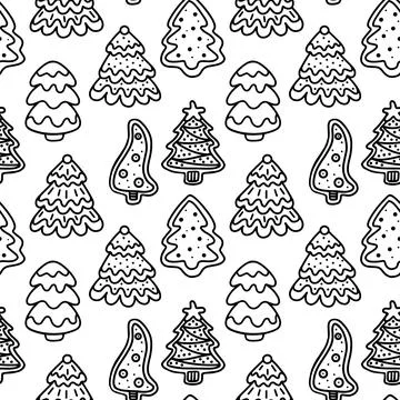 Christmas trees seamless pattern. Vector illustration Illustrazione stock