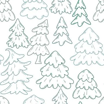 Christmas trees seamless pattern vector illustration 스톡 일러스트
