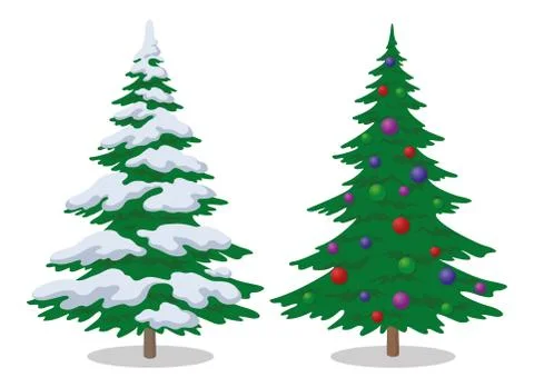 Christmas trees, set Stock Illustration