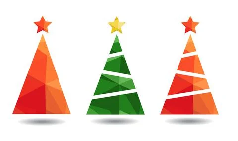 Christmas trees set vector illustration Stock Illustration