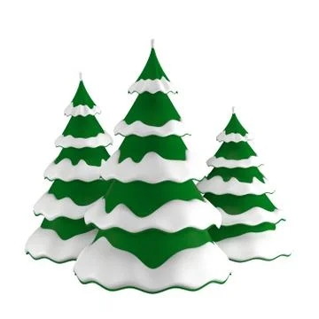 Christmas trees in the snow Stock Illustration
