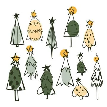 Christmas Trees. Vector  illustration Stock Illustration