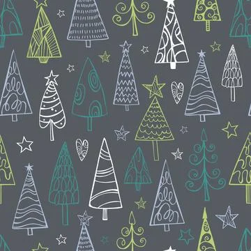 Christmas Trees. Vector  pattern イラスト素材