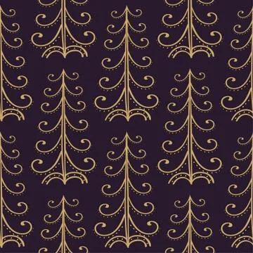 Christmas trees vintage seamless pattern Stock-Illustration
