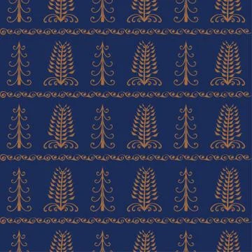 Christmas trees vintage seamless pattern Illustrazione stock