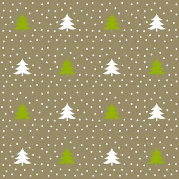 Christmas trees winter pattern. Vector illustration Stock Illustration