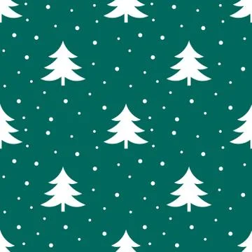 Christmas trees winter pattern. Vector illustration. Stock Illustration