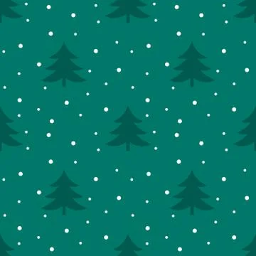 Christmas trees winter pattern. Vector illustration. Stock Illustration