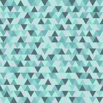 Christmas triangle vector pattern, blue grey geometric winter holiday background Stock Illustration