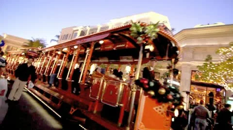 CHRISTMAS TROLLEY PASS-BY Stock-Footage 9336052