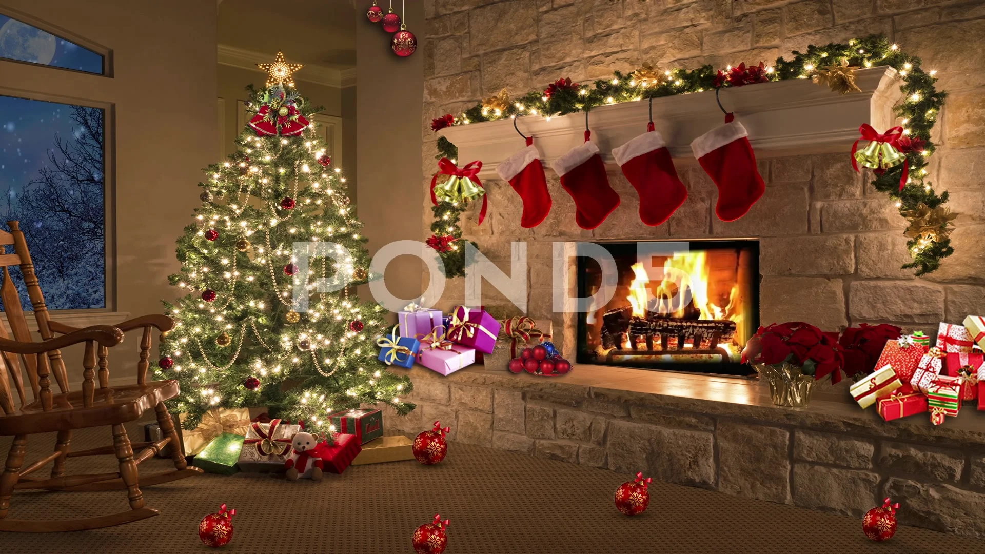 Christmas TV Studio Set 11 - Virtual Gre... | Stock Video | Pond5