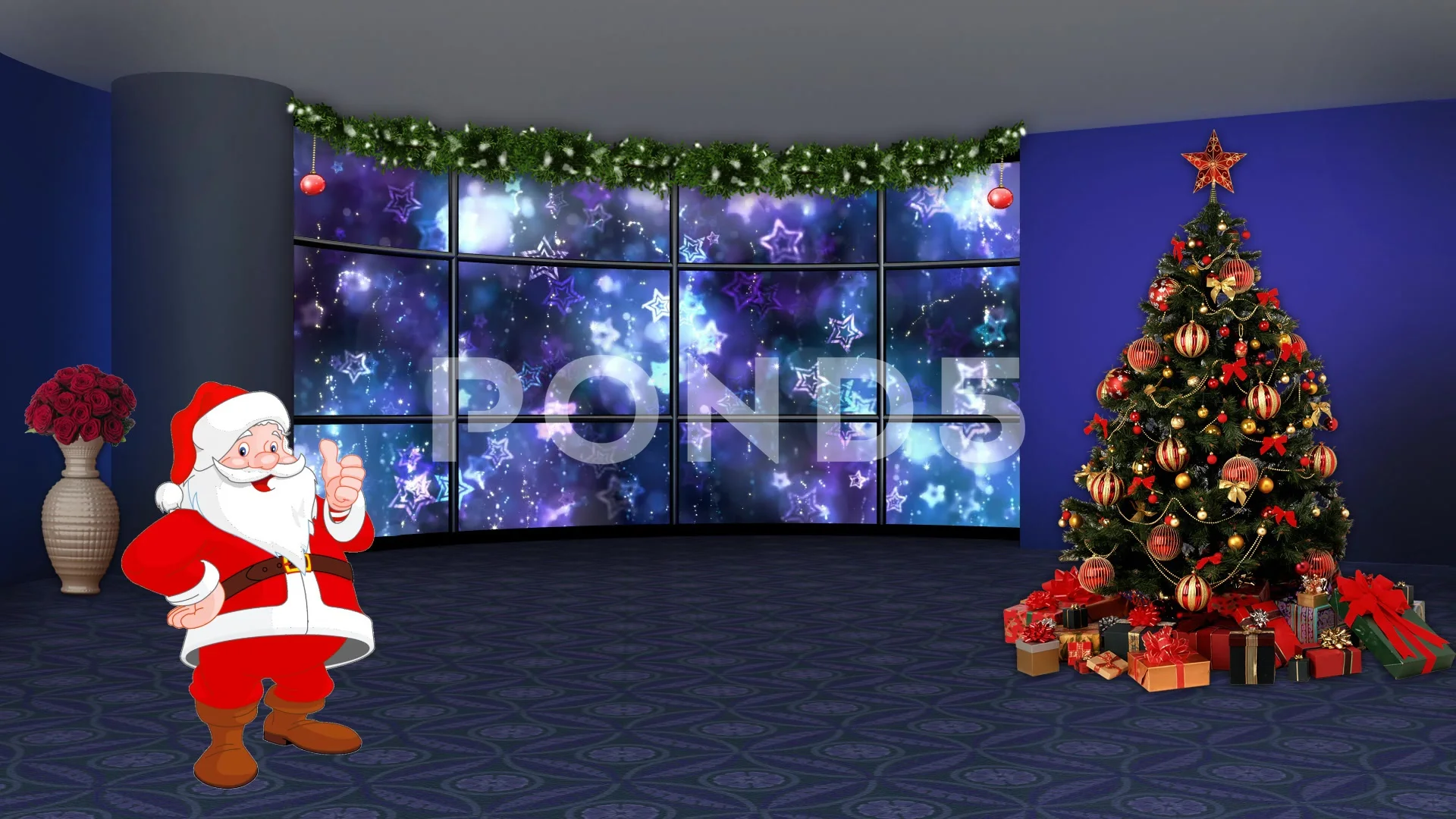 Christmas TV Studio Set 50 - Virtual Gre... | Stock Video | Pond5