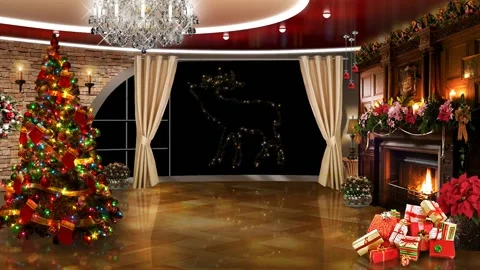 Christmas TV Studio Set 55- Virtual Gree... | Stock Video | Pond5