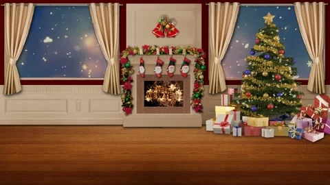 Christmas TV Studio Set 63- Virtual Green Screen Background Loop Stock Footage 165042057