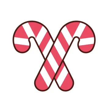Christmas two candy cane mint sweet Stock Illustration