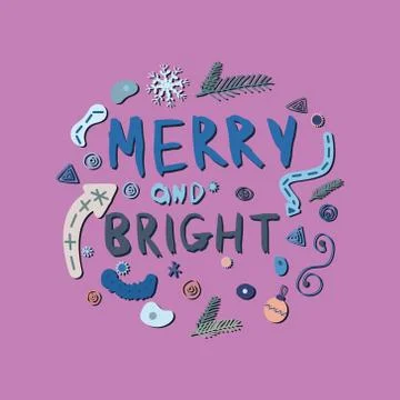 Christmas Typography and Elements Stock Illustration