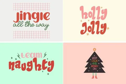Christmas typography set Stock Illustration