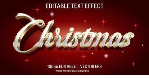 Christmas vector 3d text effect with style design Stock Illustration