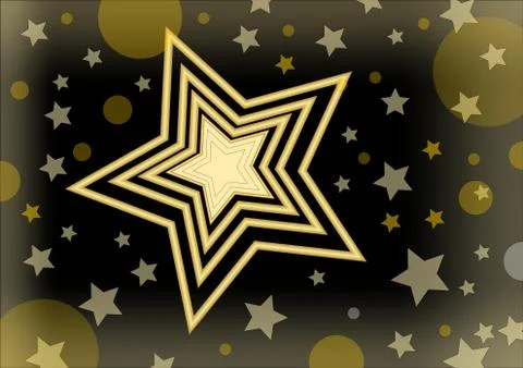 Christmas vector background with a bright star in the middle of small stars a Stock Illustration
