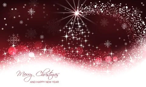 Christmas vector background, christmas tree and snow wave. Stock Illustration