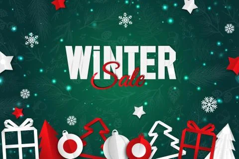 Christmas vector background. Creative design greeting card, banner, poster. Top Stock Illustration