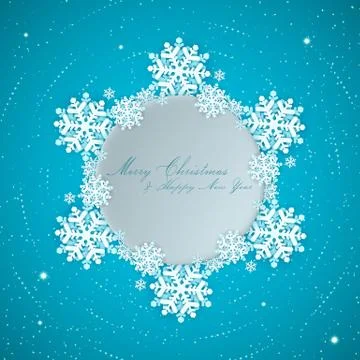 Christmas vector background with flying snowflakes. Stock Illustration