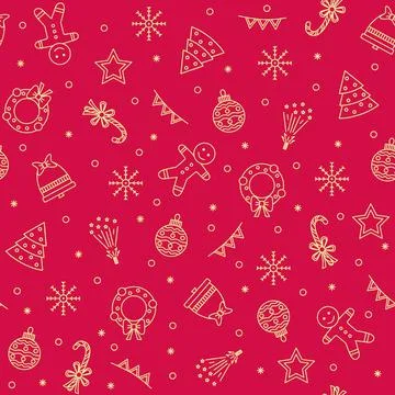Christmas vector background, seamless pattern, great choice for wrapping pape Illustrazione stock