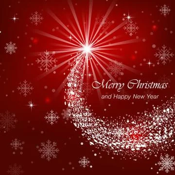 Christmas vector background with snow effect and snowflakes Stock Illustration