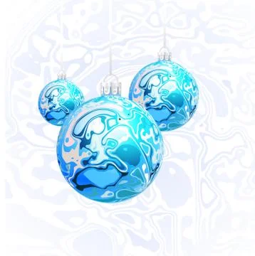 Christmas vector balls in the style of Marble Ink Stock Illustration