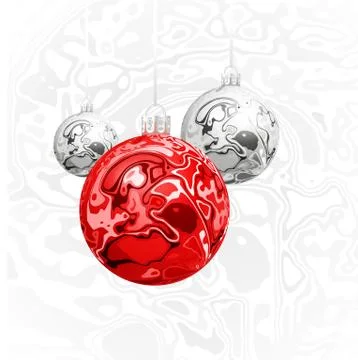 Christmas vector balls in the style of Marble Ink Stock Illustration