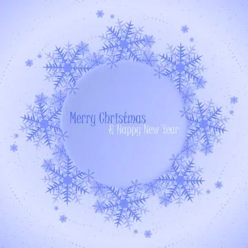 Christmas vector circle background with snowflakes Stock Illustration