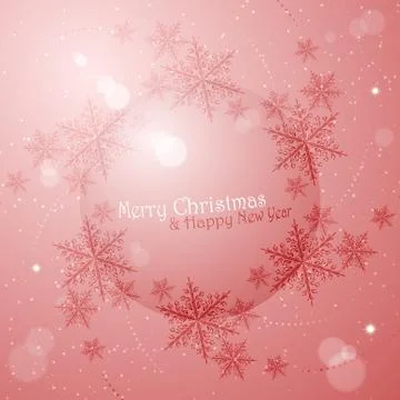 Christmas vector circle background with snowflakes Stock Illustration