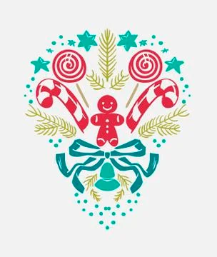 Christmas vector damask pattern design element decoration card Illustrazione stock